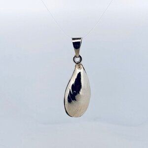 Vintage 925 Sterling Silver Teardrop Pendant Estate Jewelry 15g Modern Minimalis